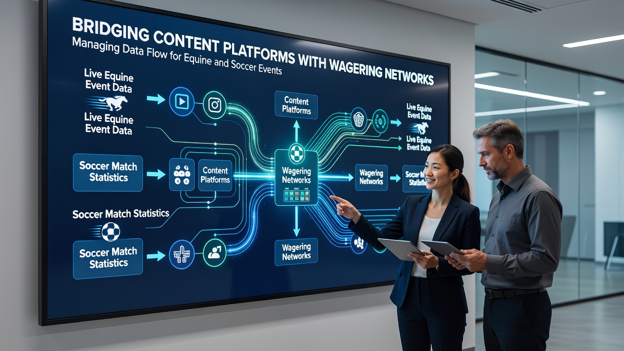 Flowchart illustrating real-time metric synchronization between UK betting networks and content platforms
